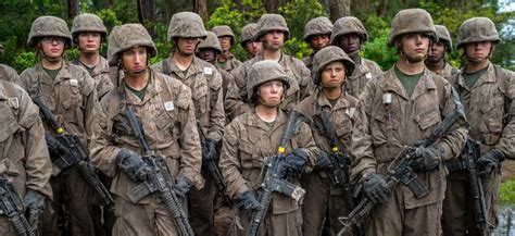 Recruits listening to their drill sergeant