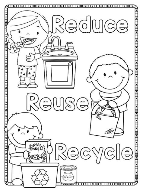 Recycle coloring pages for kids