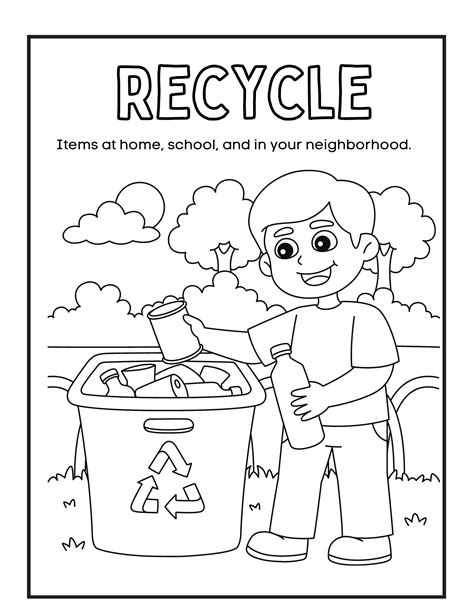 Recycle coloring pages free