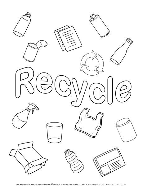 Recycle coloring pages printable