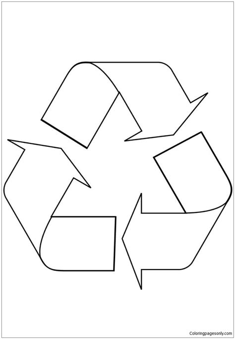 Recycle symbol coloring page