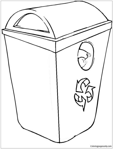 Recycling Bin Coloring Page