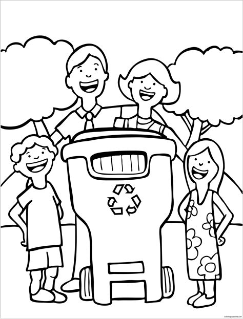 Recycling Coloring Pages for Kids