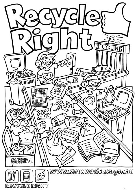 Recycling Coloring Pages for Kids to Print