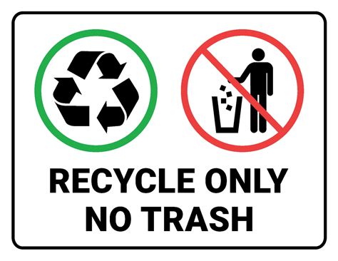 Free Recycling Only Sign Printable Template