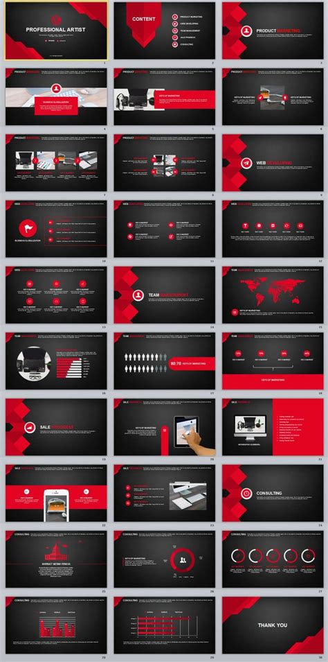 Red and black PowerPoint template design inspiration