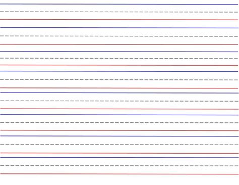 Red and blue lined handwriting paper