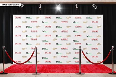 Custom red carpet backdrop design with step-and-repeat pattern