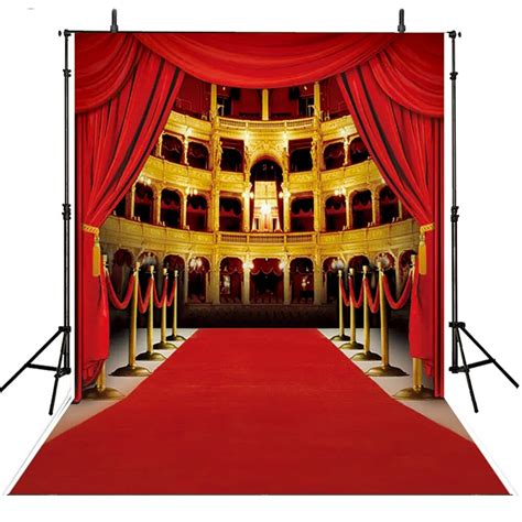 Red carpet backdrop with golden accents