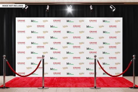 Red carpet backdrop with floral motifs