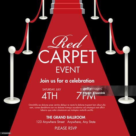 Red Carpet Invitation Template with Classic Design