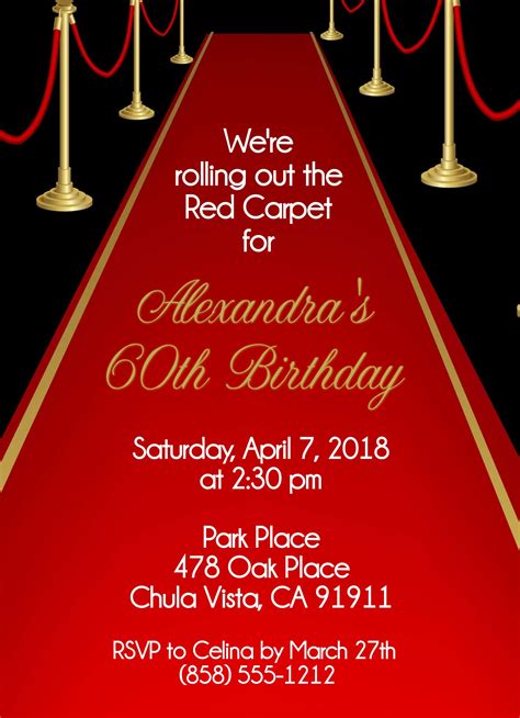 Red Carpet Invitation Template with Modern Design