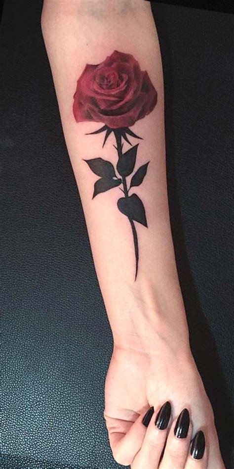 Red forearm tattoo design