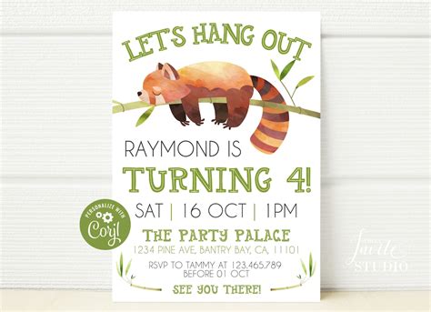 Red Panda Invitation