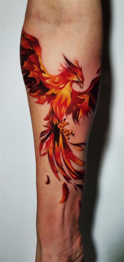 Red phoenix tattoo