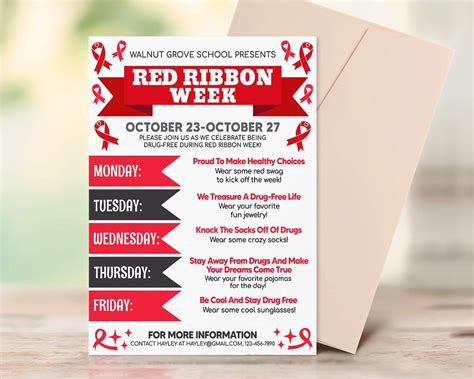 Red Ribbon Week Flyer Template Example