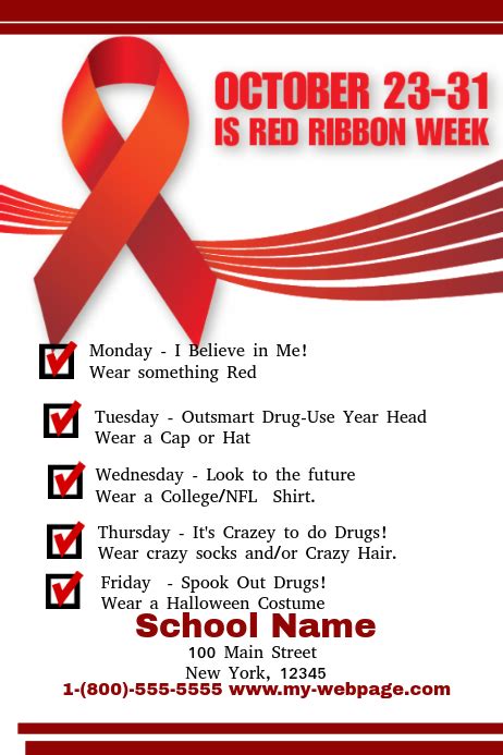 Red Ribbon Week Flyer Template