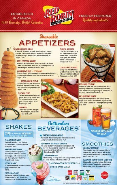 Red Robin Appetizers Menu