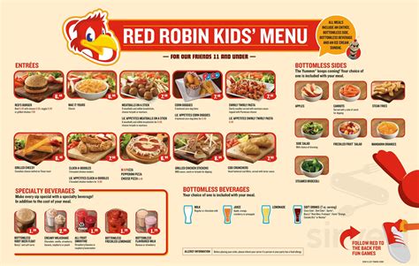 Red Robin Kids Menu