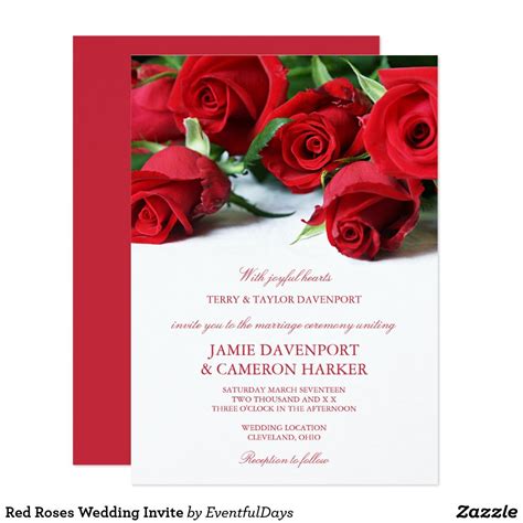 Red Rose Invitation Template Design with Photo