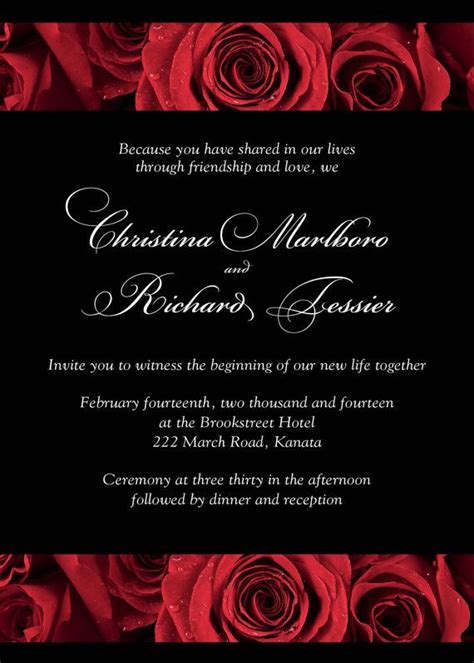 Red Rose Invitation Template Ideas