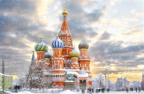 Winter wonderland in Red Square, Moscow, Russia