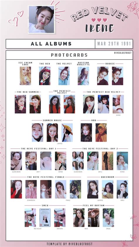 Red Velvet Photocard Template