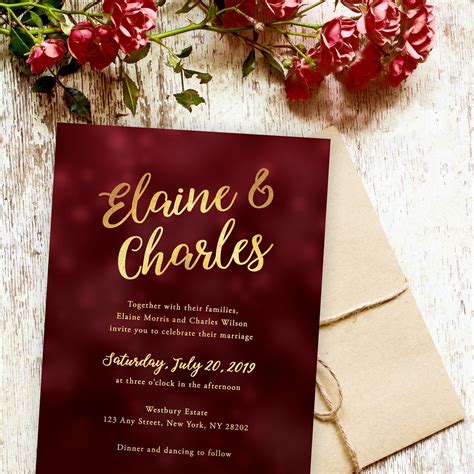 Red Wedding Invitation Template 1