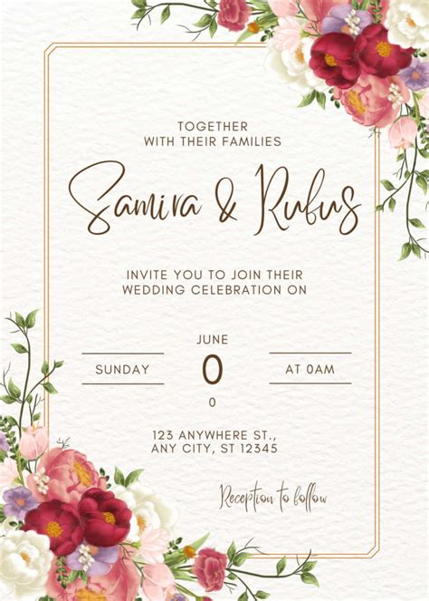 Red Wedding Invitation Wording and Etiquette