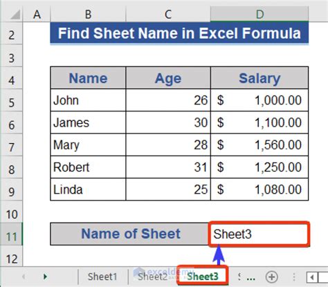 Referencing Excel Sheet Name in Formula