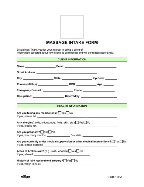 Reflexology Session Intake Form