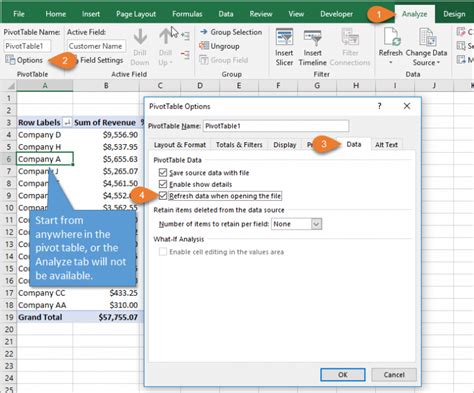 Refresh PivotTable Macro