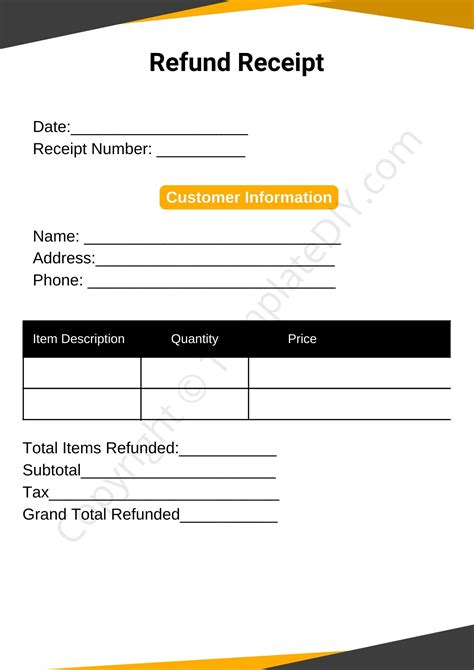 Refund Receipt Template