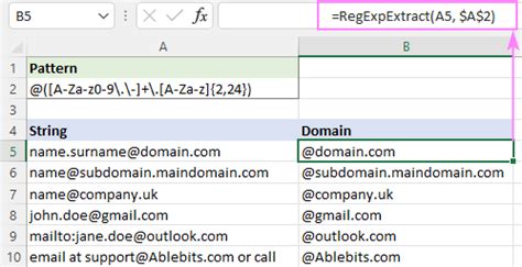 Using RegEx to extract email domain