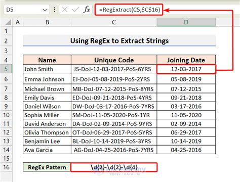 Using regular expressions in Excel