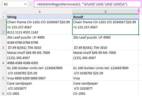 REGEX formula in Google Sheets