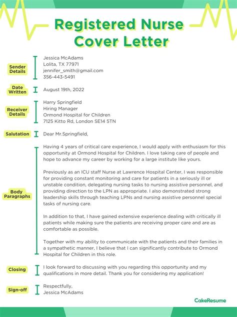 Registered Nurse Cover Letter Example