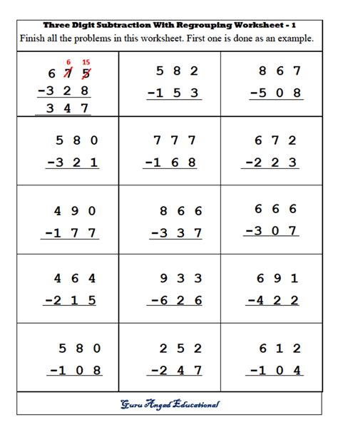 Image of regrouping activities for 3rd grade