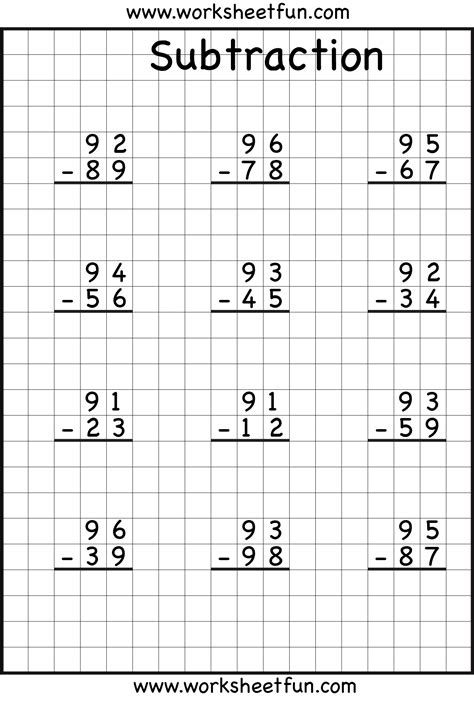 Image of a student working on a regrouping worksheet