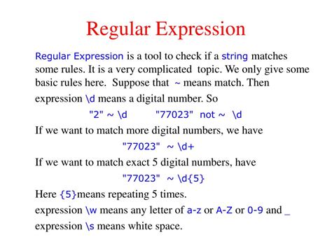 Regular Expression Method