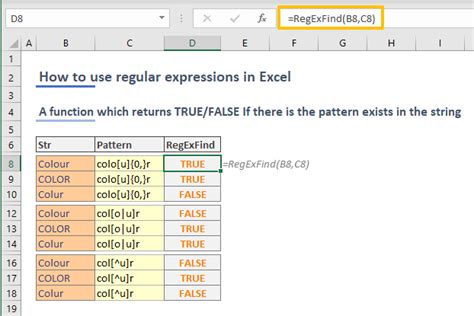 Regular expressions in Excel