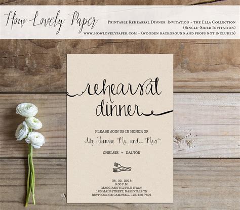 Example of a rehearsal dinner invitation