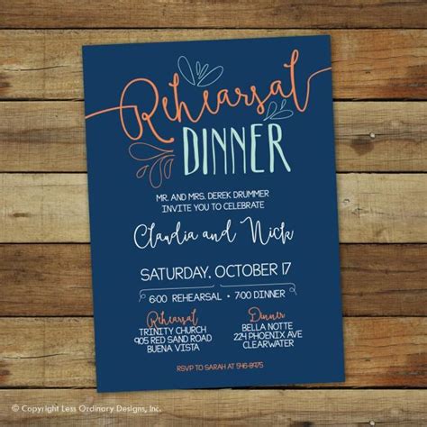 Casual rehearsal dinner invitation ideas