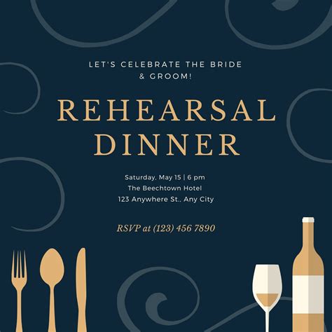 Rehearsal Dinner Invitation Template Ideas for Casual Events