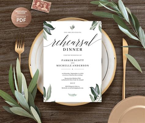 Rehearsal Dinner Invitation Template Ideas