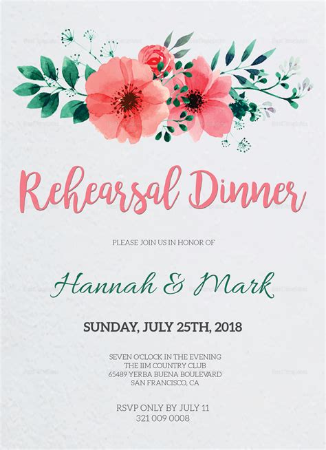 Rehearsal Dinner Invitation Wording