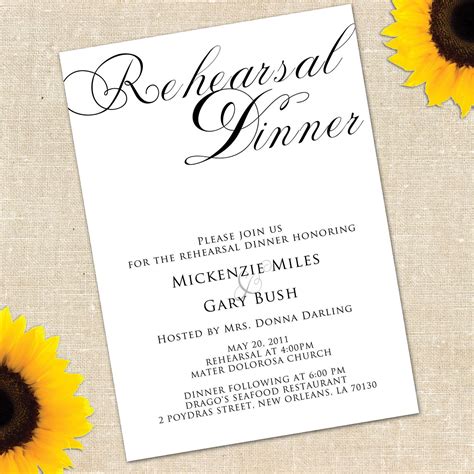 Rehearsal Dinner Invitation Wording Ideas for Formal Events