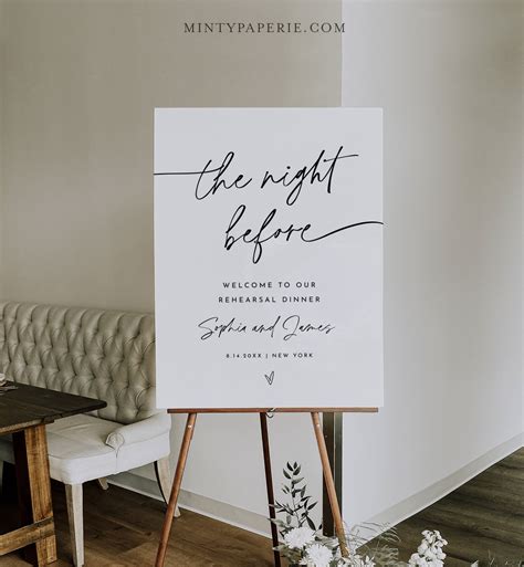 Rehearsal Dinner Sign Template