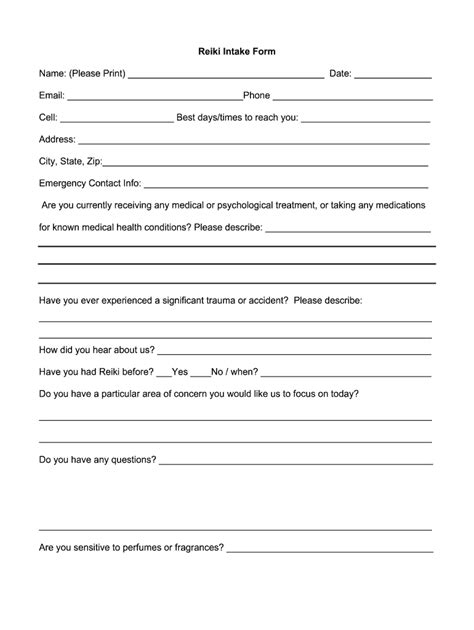 Reiki Waiver Form Template Google Docs