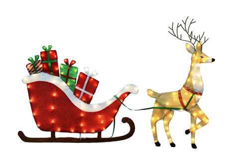 Reindeer and Sleigh Clip Art